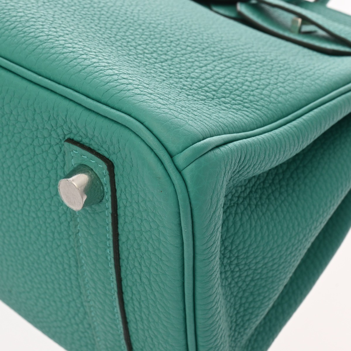 Hermes Birkin 25 Handbag Togo Leather Silver #WB136