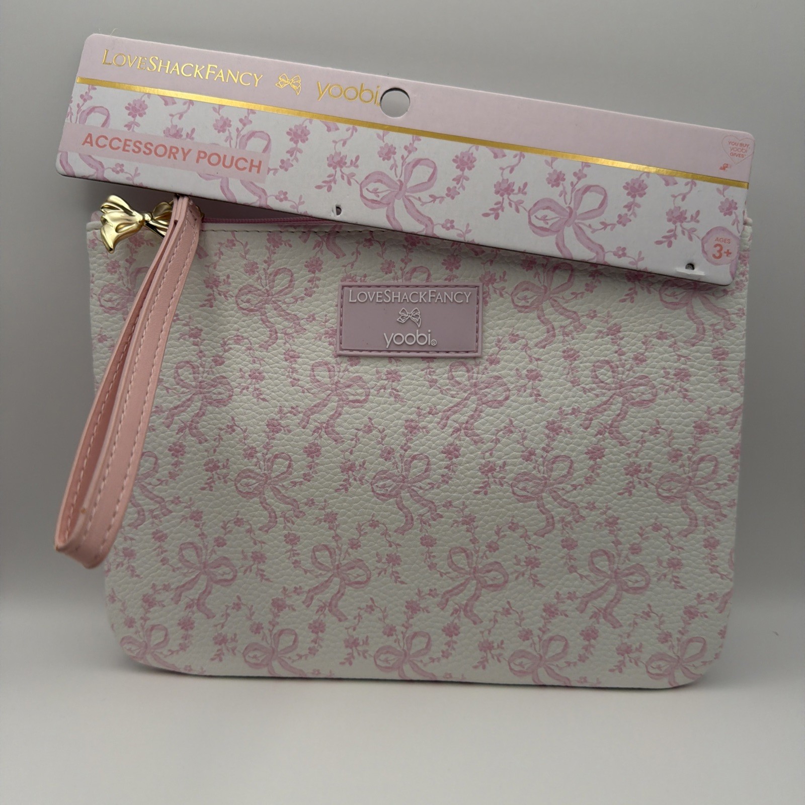 LoveShackFancy x Yoobi Pink Bow Ribbon Accessory Pouch Wristlet Target Viral!
