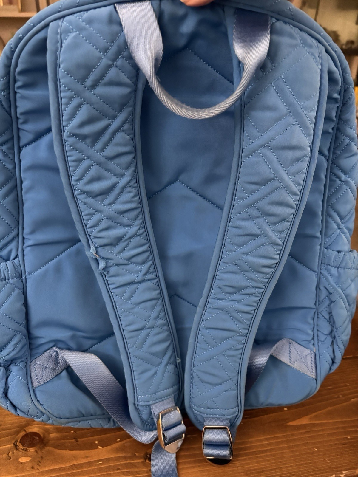 Vera Bradley Bancroft Blue 17” Quilted Backpack