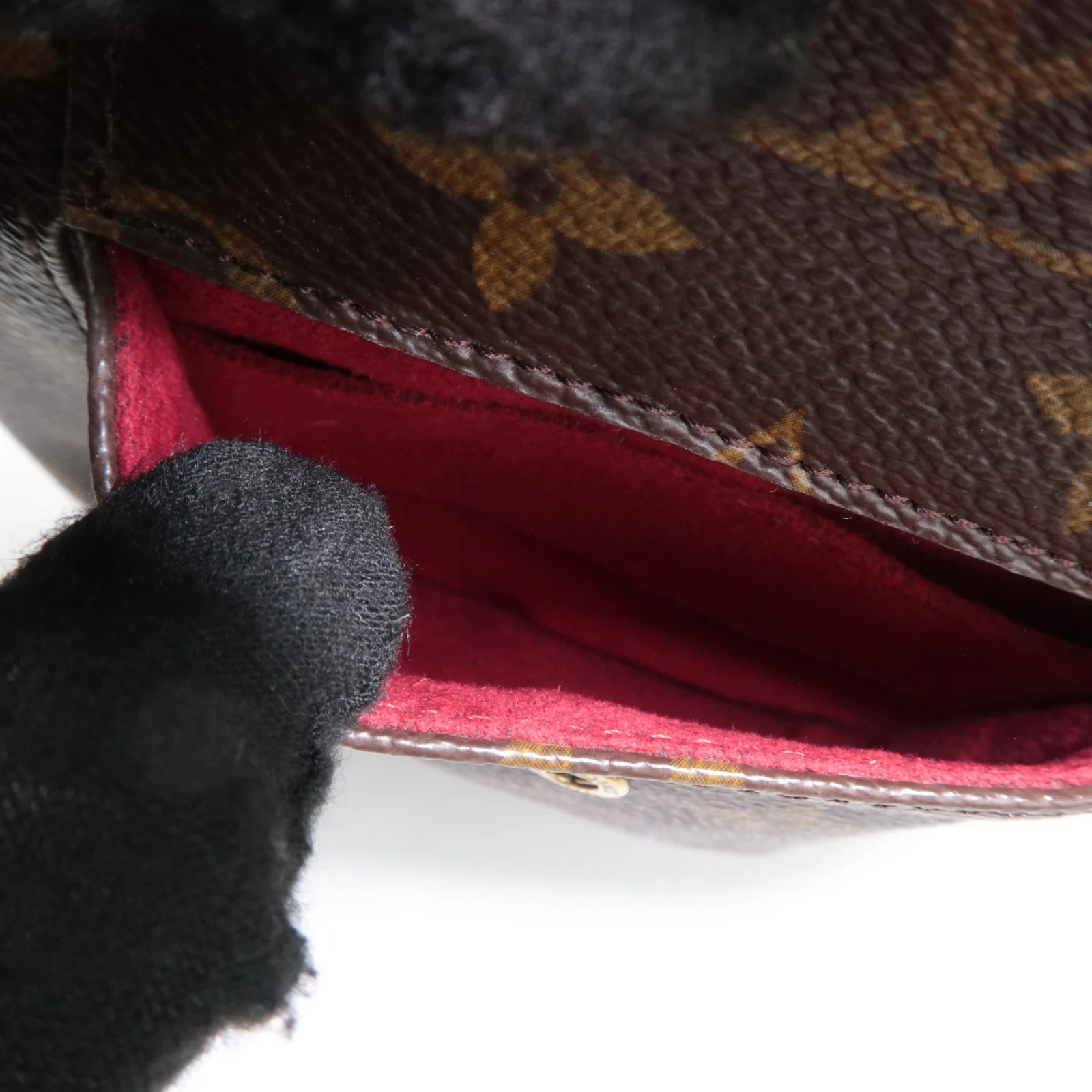 Louis Vuitton Monogram Partition Wristlet Bag Brown Gold HDW M51901 Authentic