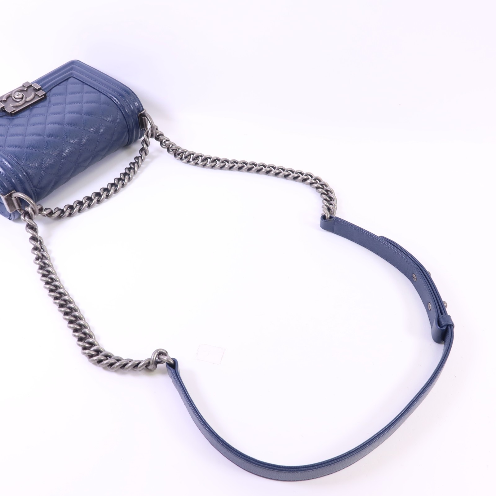 CHANEL CC Chanel Boy Small Crossbody Shoulder Bag A67085 Calfskin Leather Navy