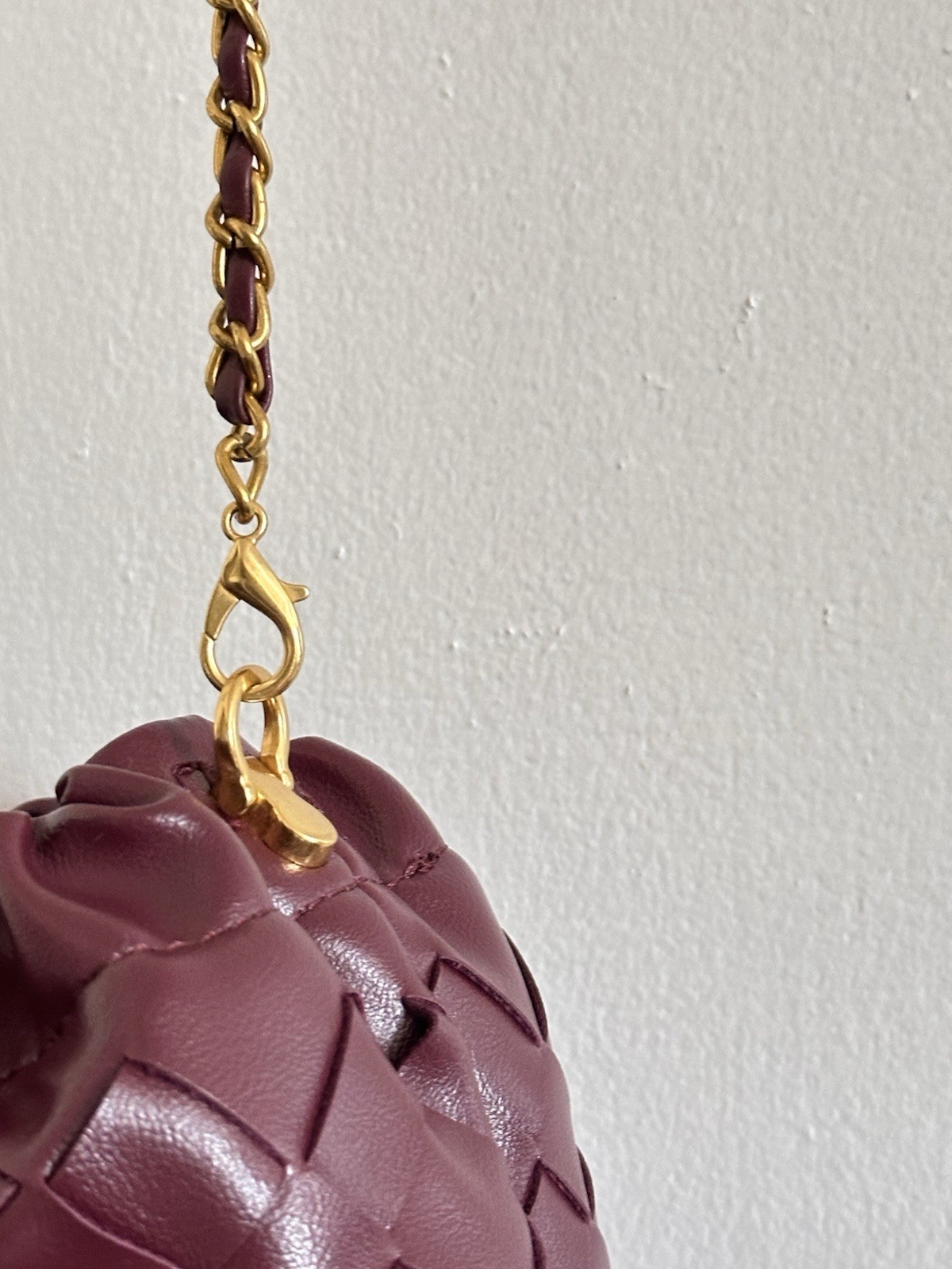 Verano Hill Woven Leather Handbag Burgundy Crossbody Chain BRAND NEW WITH TAGS