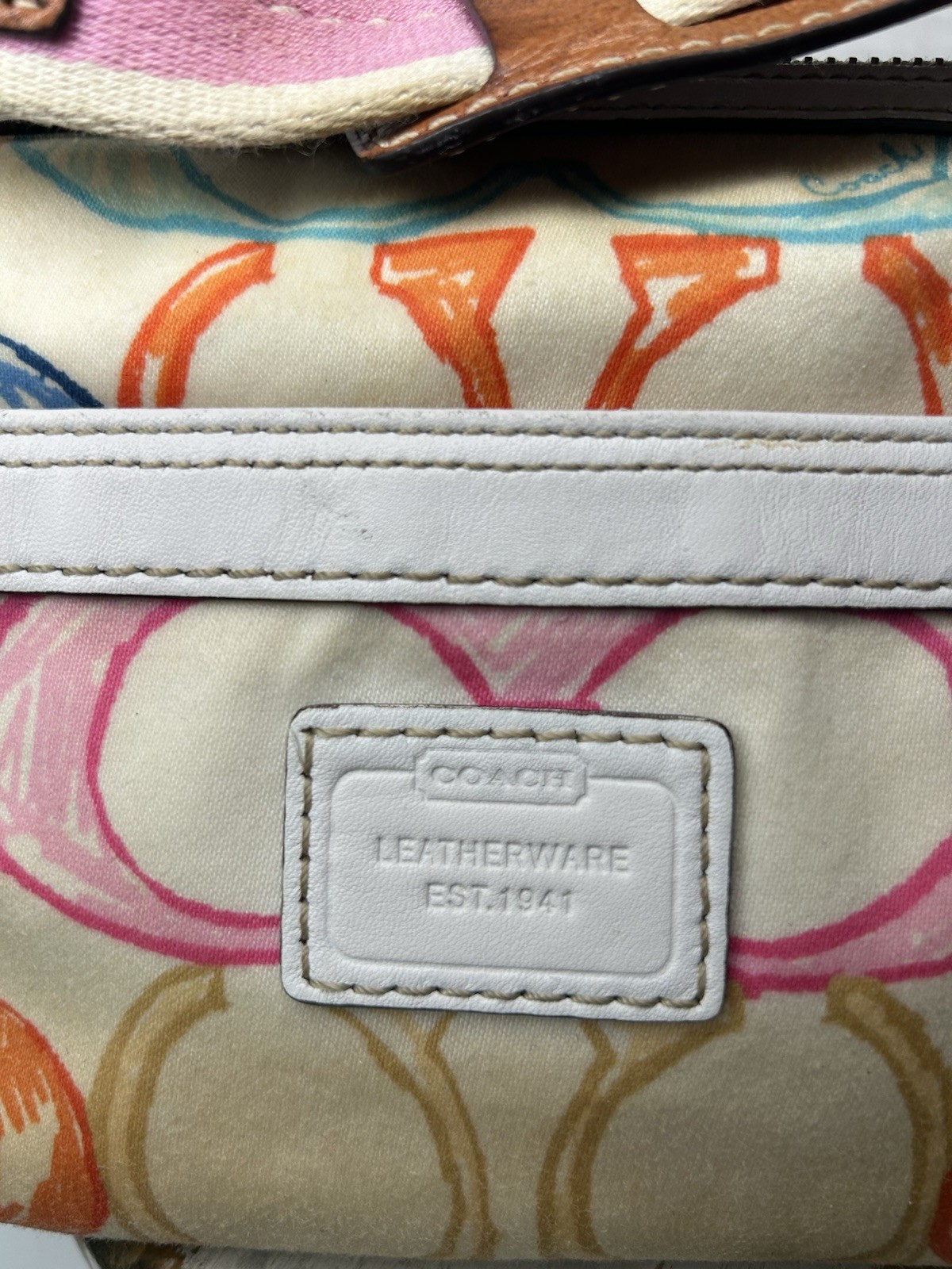 COACH 10677 Hamptons Scribble Barrel Bag Multicolor 2006 Y2K Vintage RARE