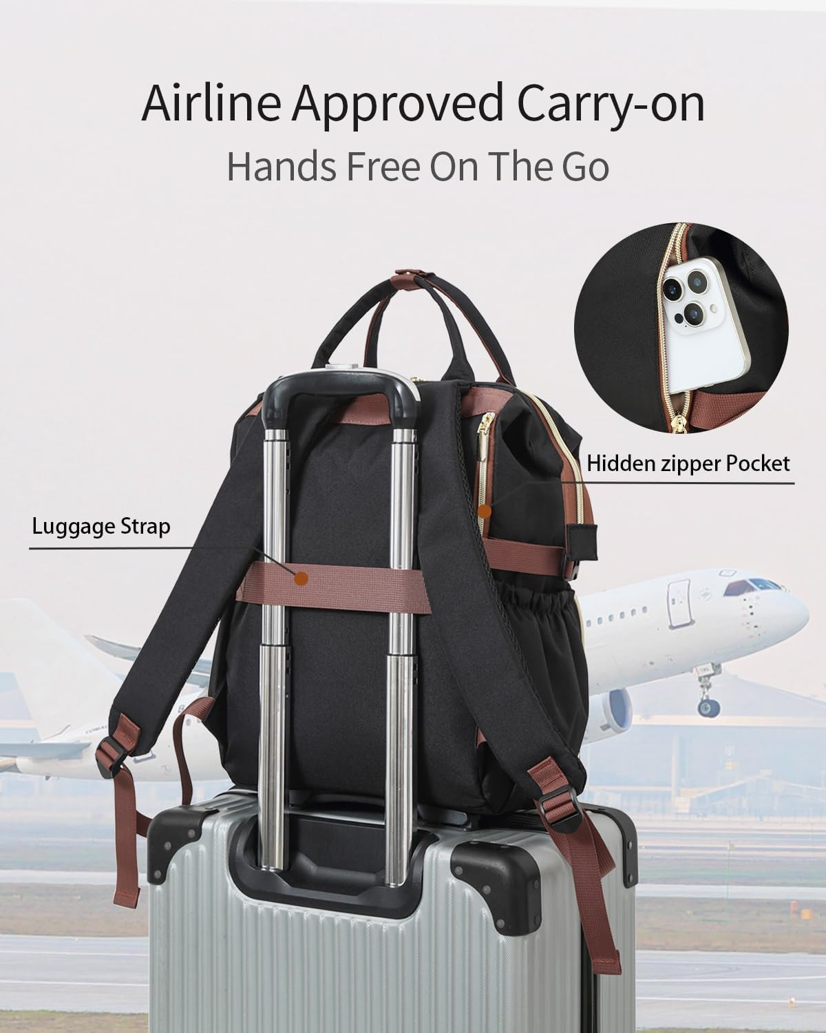 Bookbag for Women Laptop Backpack, Teacher Nurse Work Computer Bags with Cup Hol
