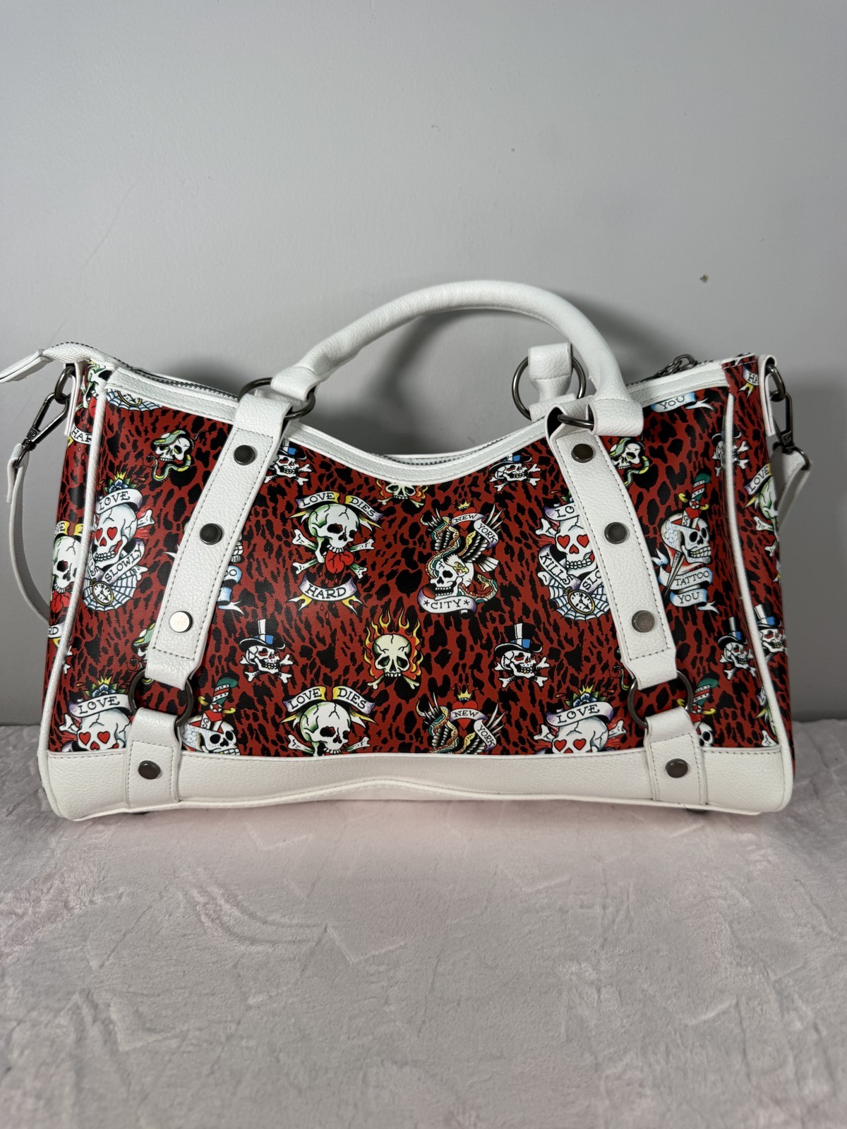 Ed Hardy Love Kills Slowly leopard bag