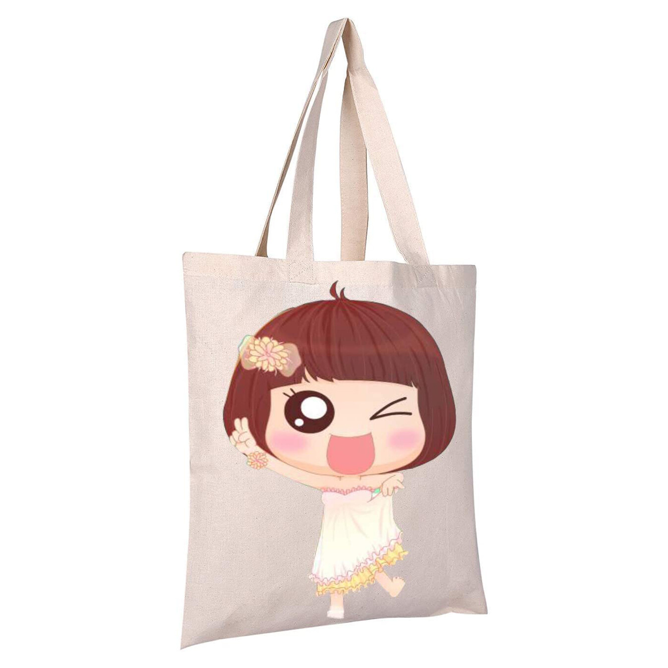 10Pcs 37x42cm Sublimation Blank Canvas Bag Shopping Tote Bag DIY Printed Gift