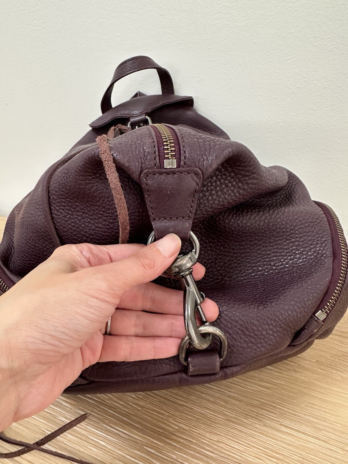 Rebecca Minkoff Julian Plum Purple Large Leather Convertible Backpack