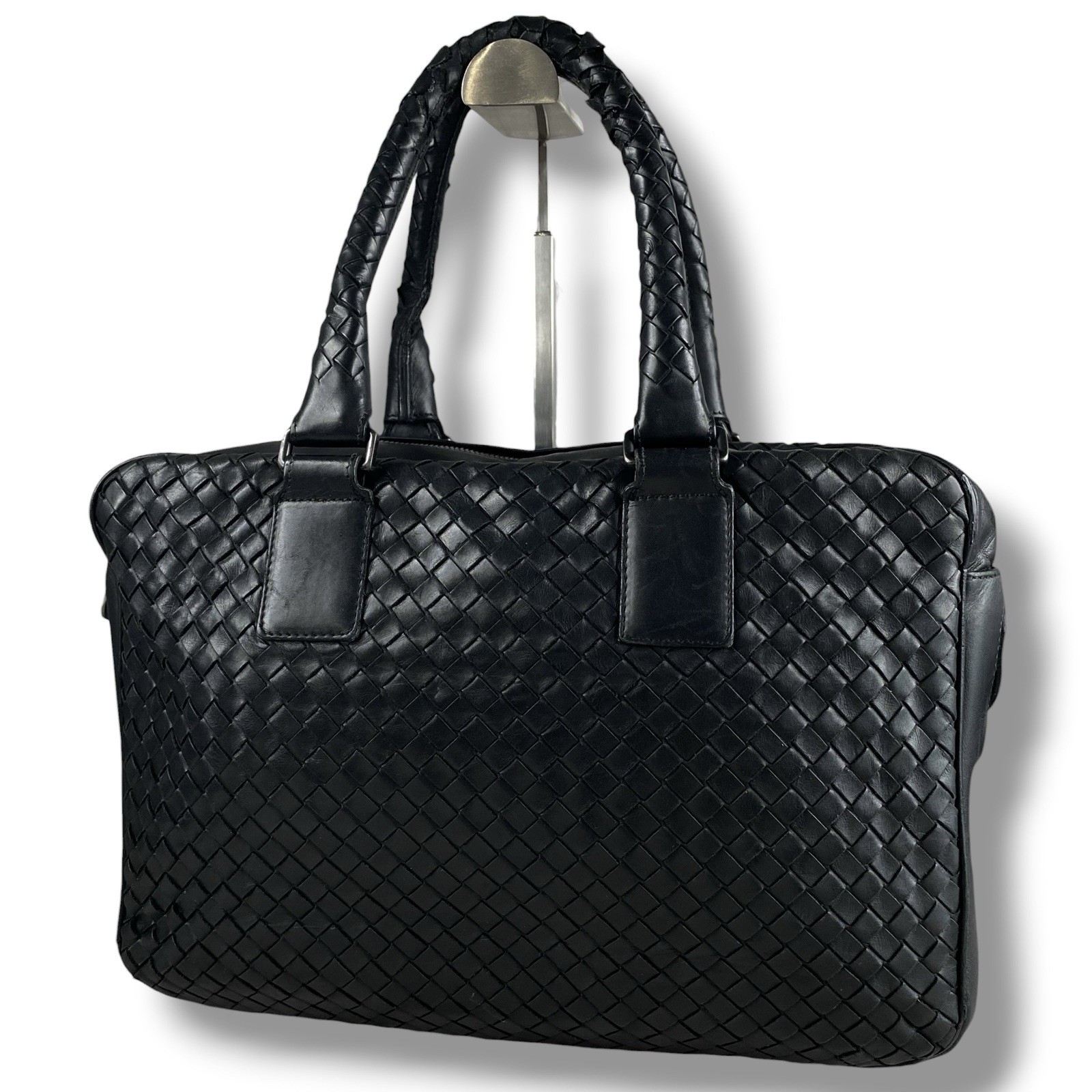Bottega Veneta Intrecciato Handbag tote Leather Black Vintage y2k UNISEX A4