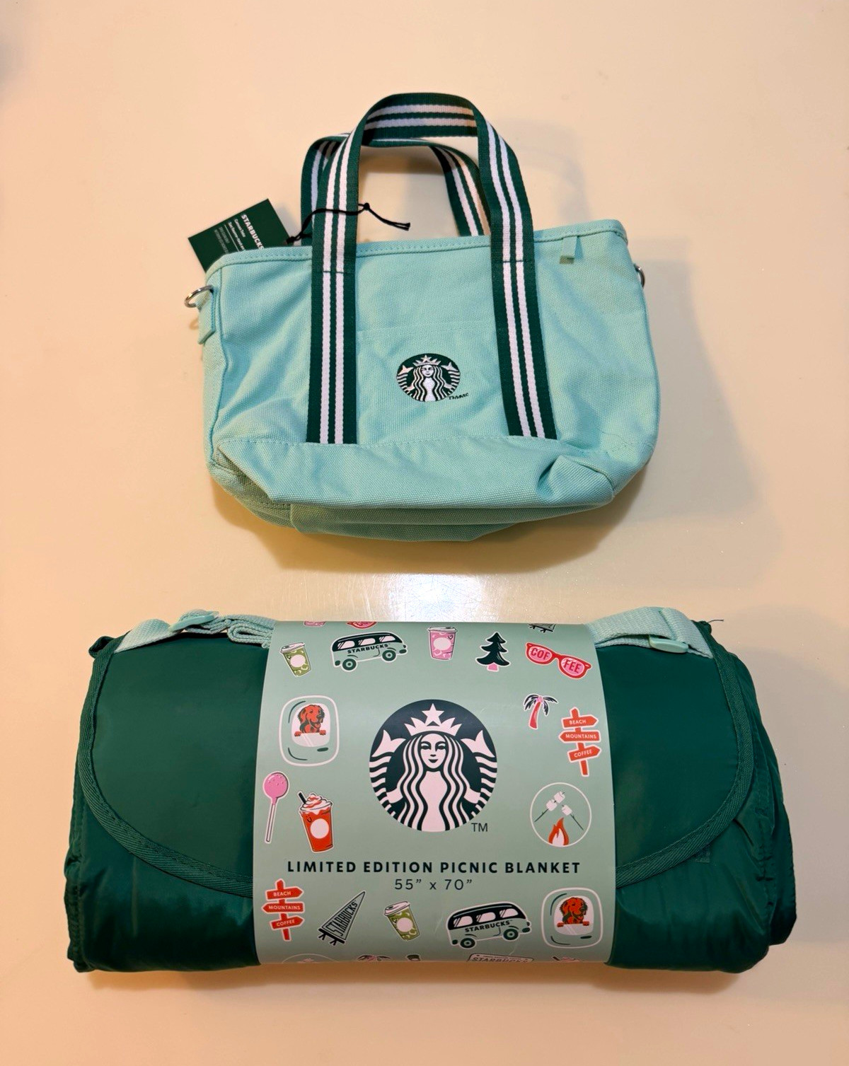 Starbucks Limited Edition Picnic Blanket & Tote Bag