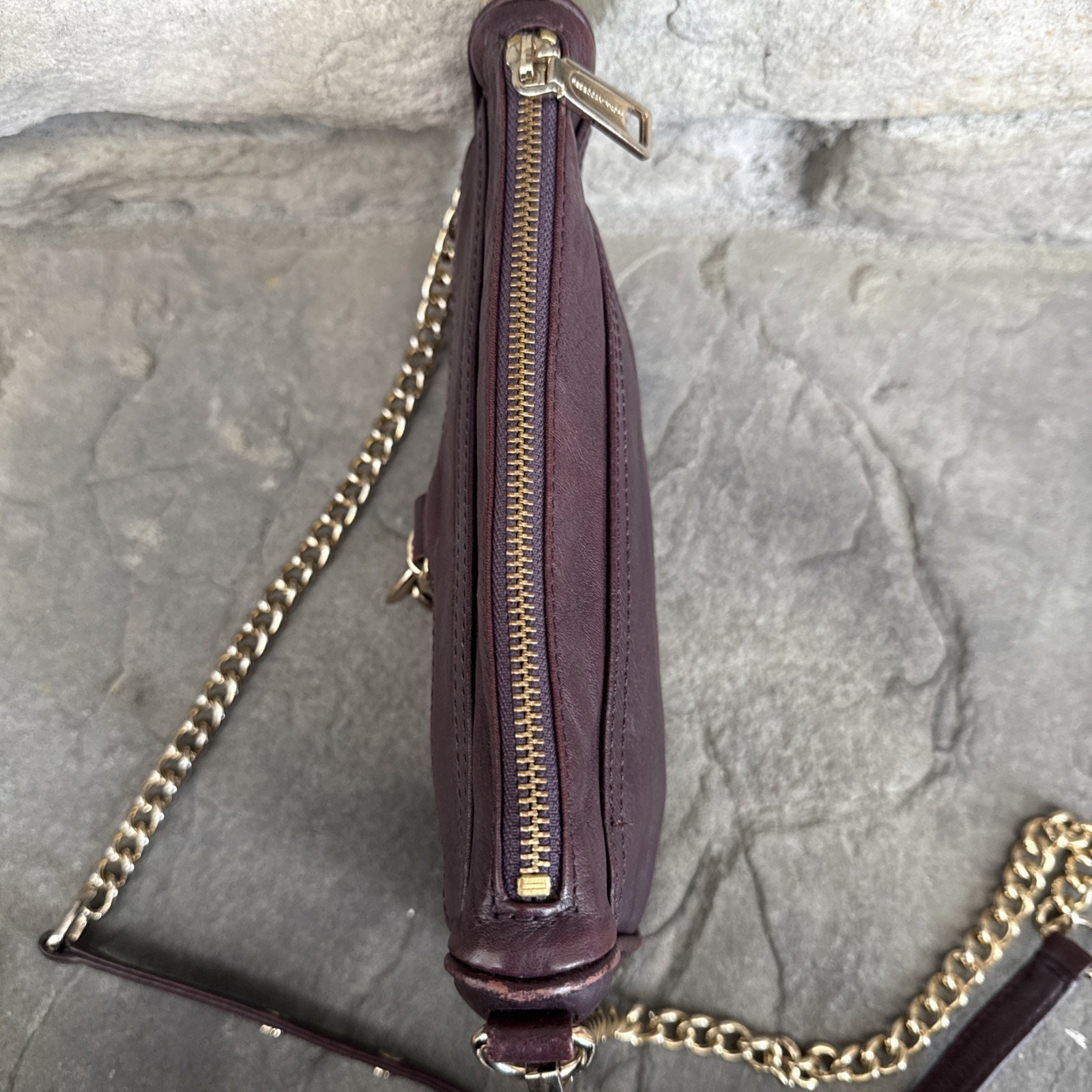 Rebecca Minkoff Mini Mac Oxblood Burgundy Leather Small Crossbody Handbag X