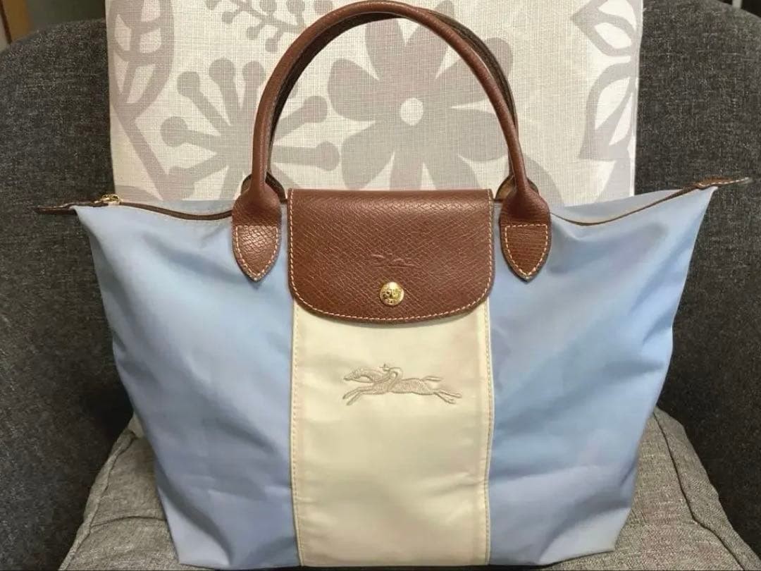 Rare Longchamp Tote Bag S Size Horse Pattern Jockey Initials 089603
