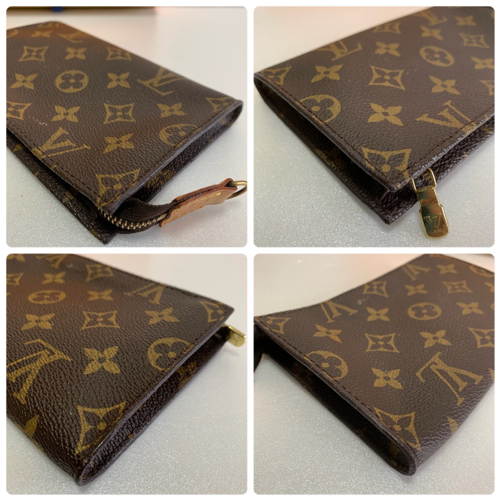 Auth Louis Vuitton Bucket Pouch PM Monogram Accessory Pouch Pochette France #2