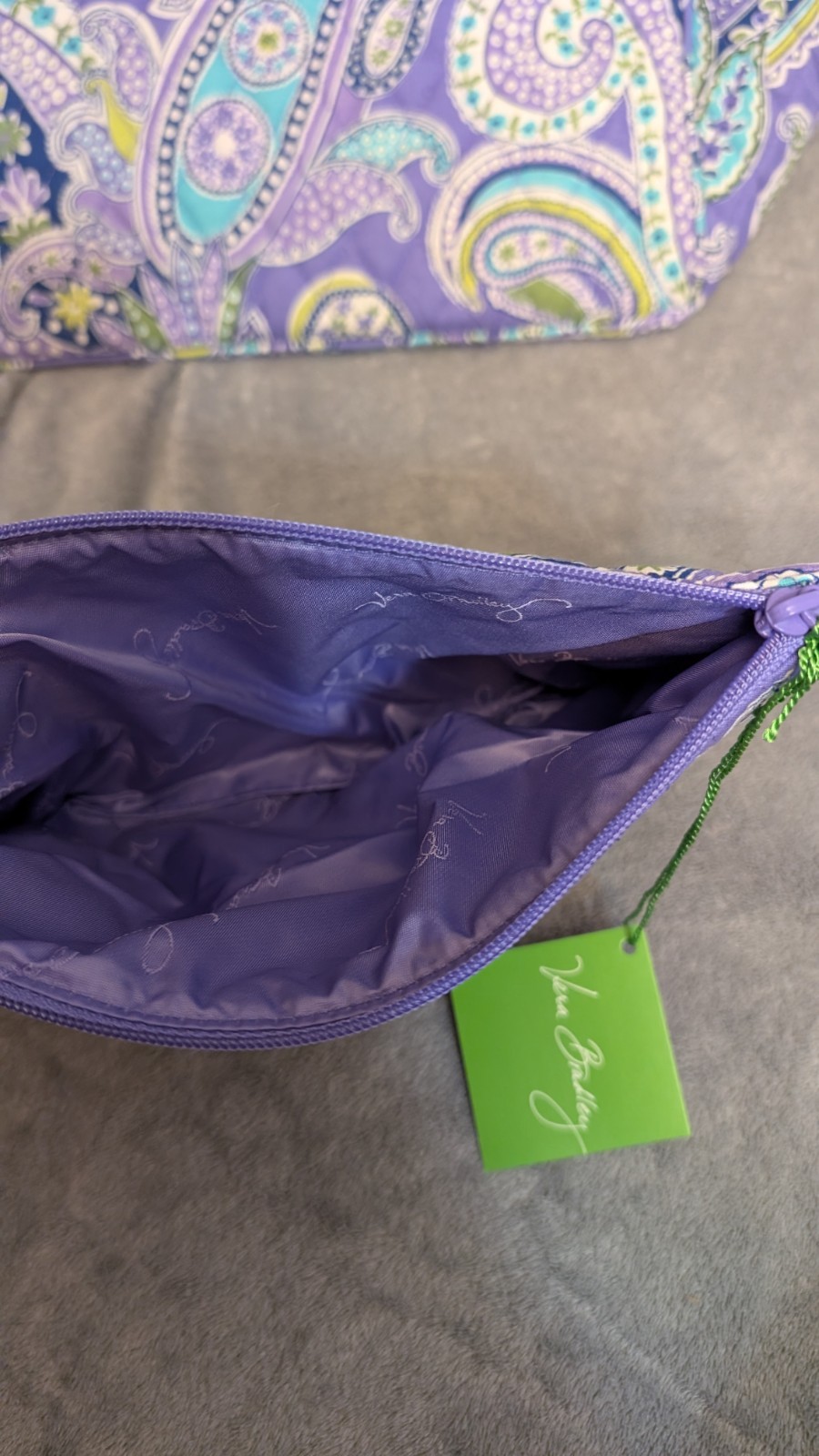 Vera Bradley Overnight Tote And Matching Pouch Lavender Paisley NWT