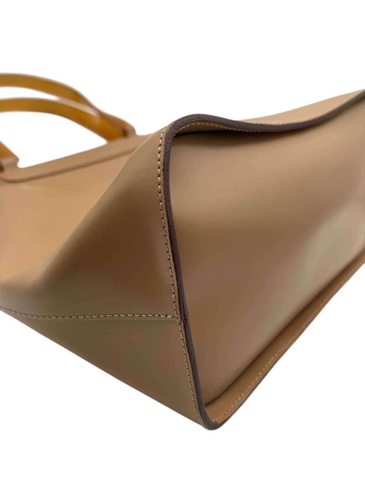 LAMARTHE PARIS Womens Caramel Tan Cowhide Leather Medium Hobo Tote Handbag