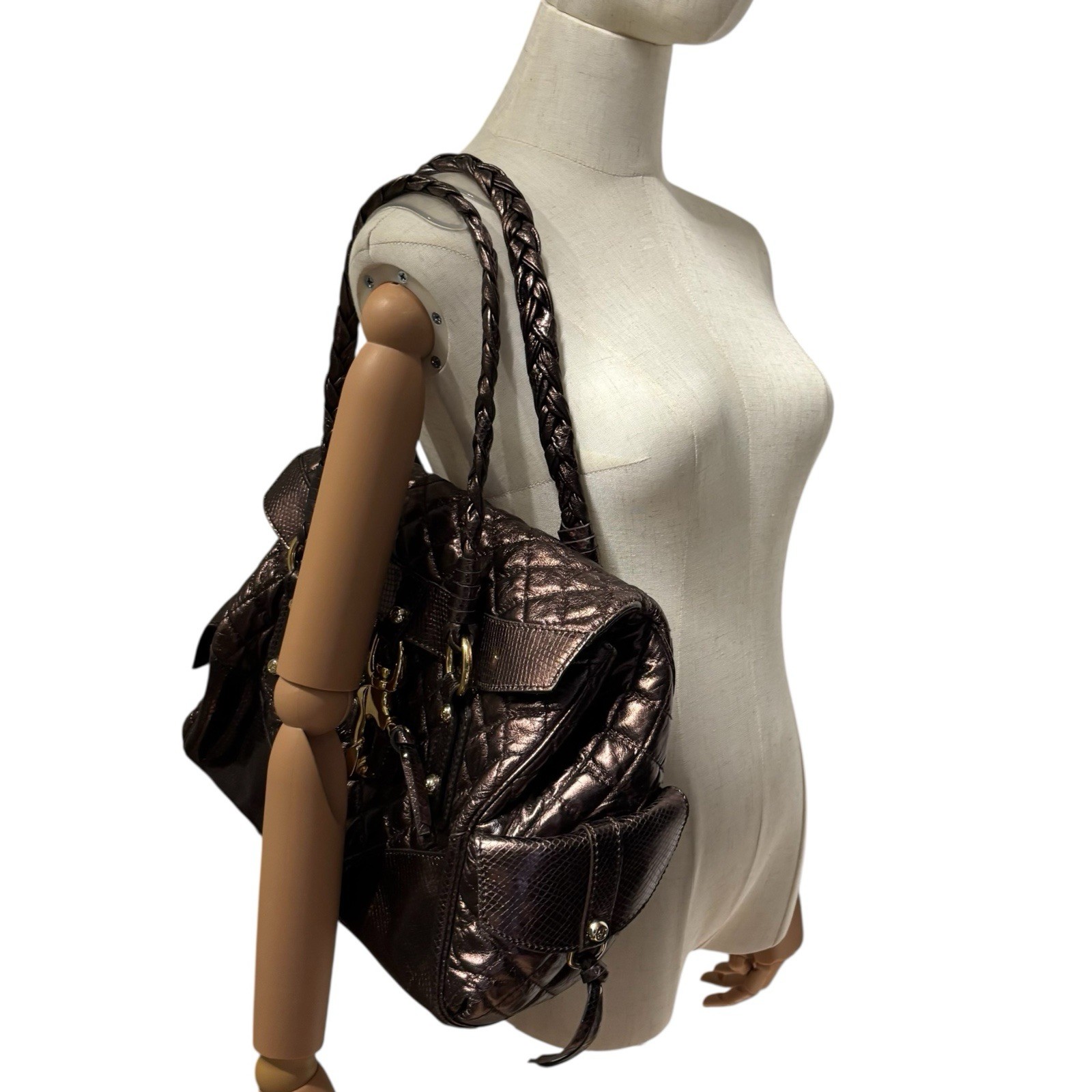 FRANCESCO BIASIA Handbag Tote Secret Love Quilted Y2K Authentic From Japan
