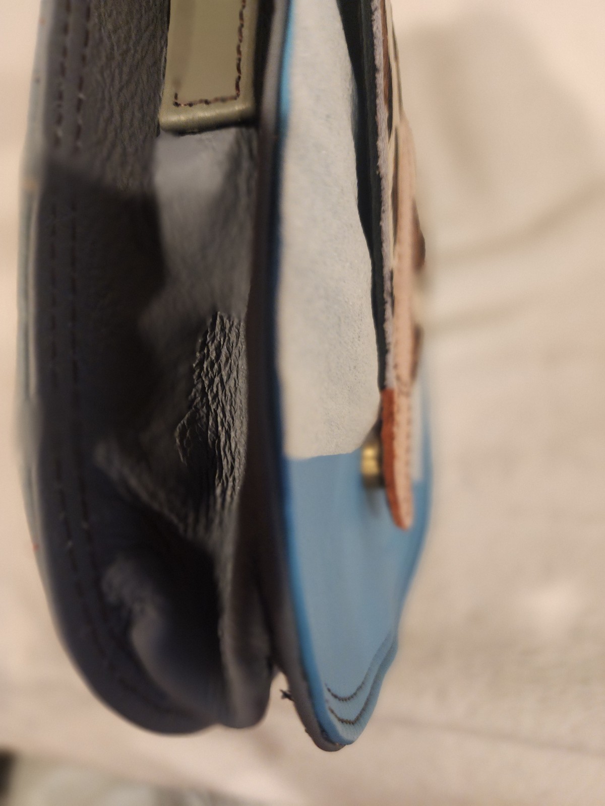 Soruka Leather Animal Blue Leopard Cheetah Crossbody Purse Bag Mall 7×7 Inch