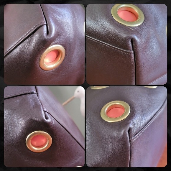 Coach 21181 Legacy Grommet Duffle Brown Orange Leather Bag Y2K