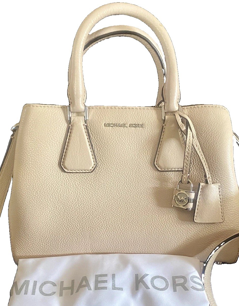 NWT MICHAEL KORS Camille Small Pebbled Leather Satchel Crossbody Bag Ballet