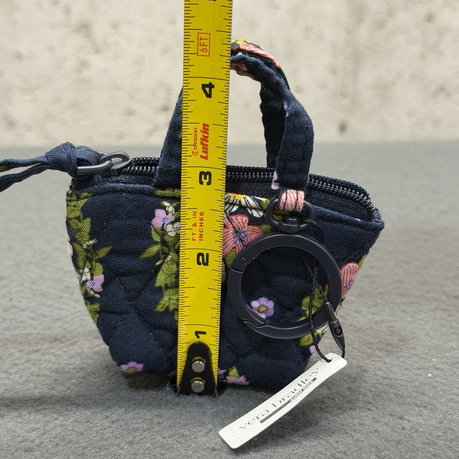 NWT Vera Bradley Paisley Rain Mini Coin Purse – Double Handle Tote Bag Charm