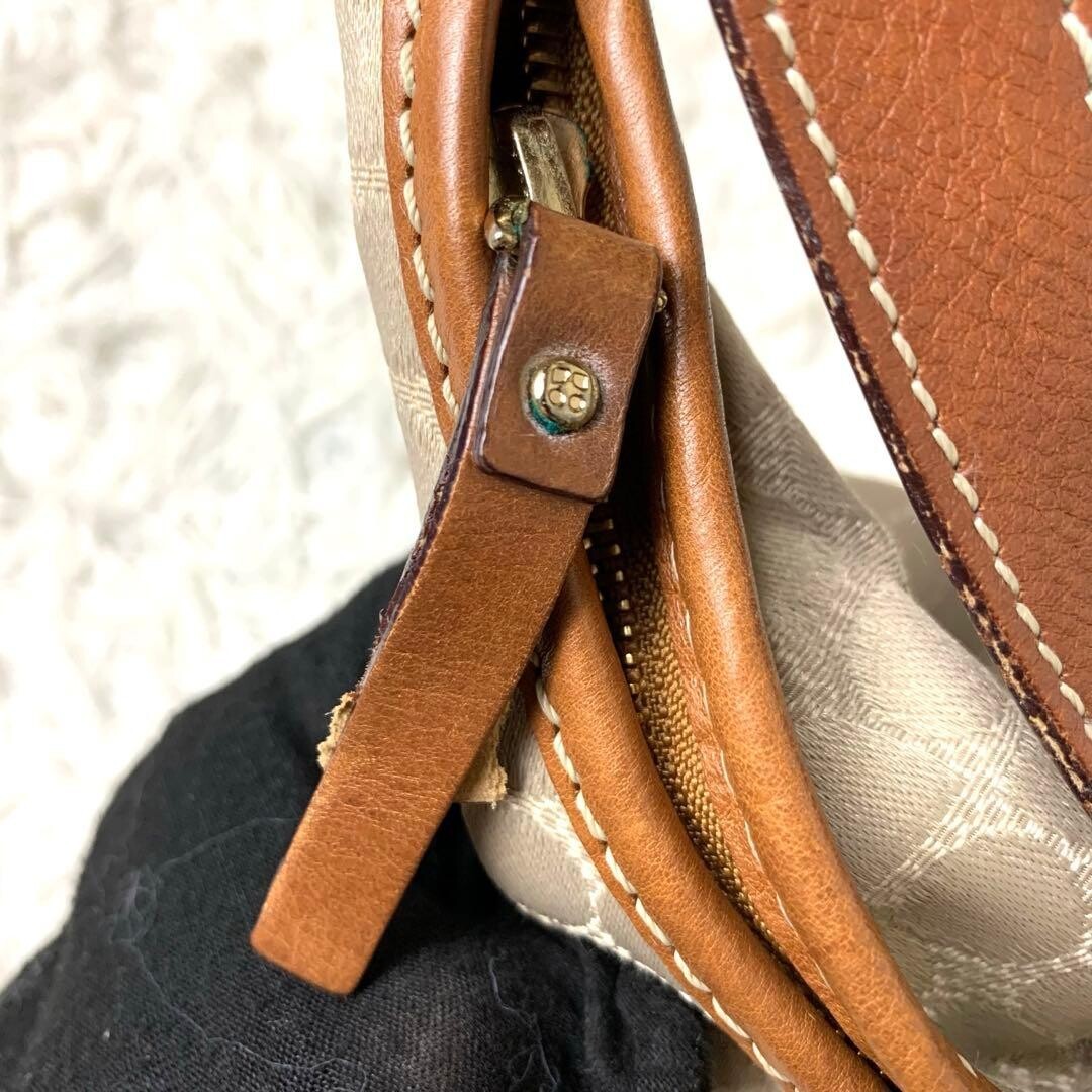 Kate Spade New York Beige Canvas Shoulder Bag Gold Logo 35cm Womens Tote
