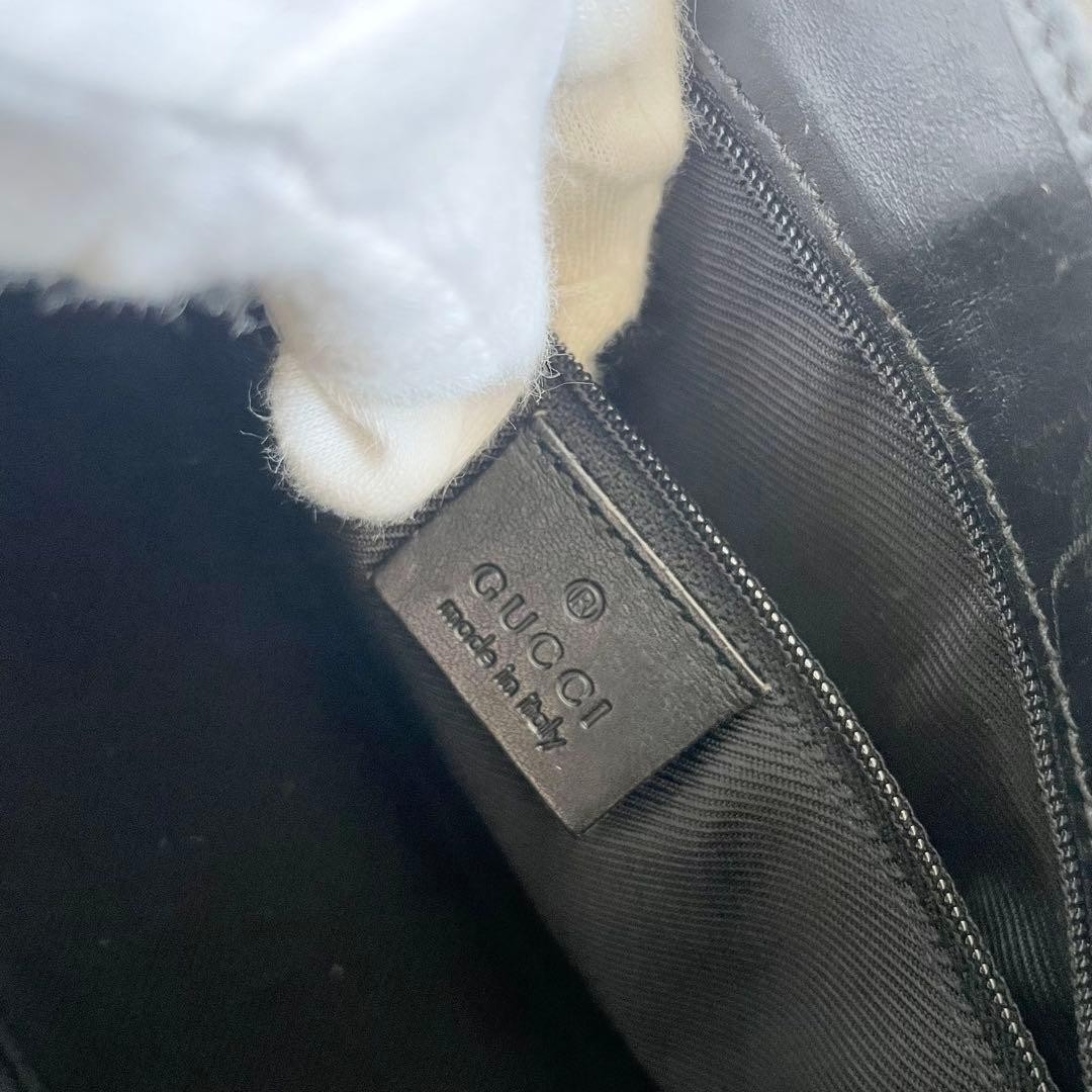 GUCCI Jackie Handbag Canvas GG Pattern Black