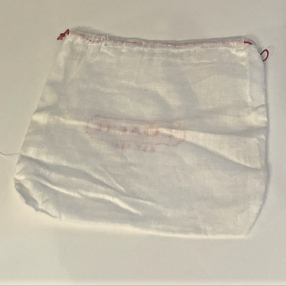 Vintage COACH Small Sheer Fabric Drawstring Bag 7×7 Cotton Muslin