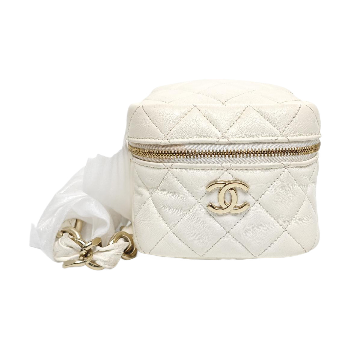 Chanel 22SS Spring Summer Handle Box Bag Flap Quilted Design Leather Good