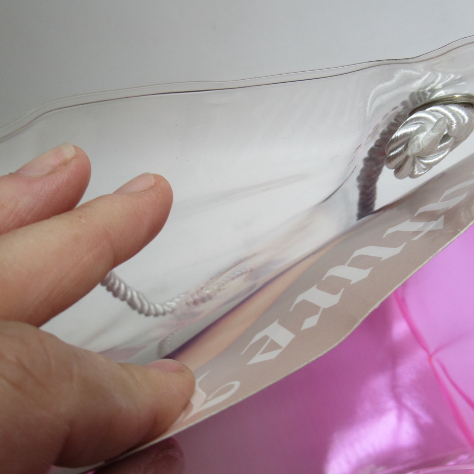 Vtg Juicy Couture Beauty Bag Clear Pink Vinyl Foldable Plastic Perfume Promo 2