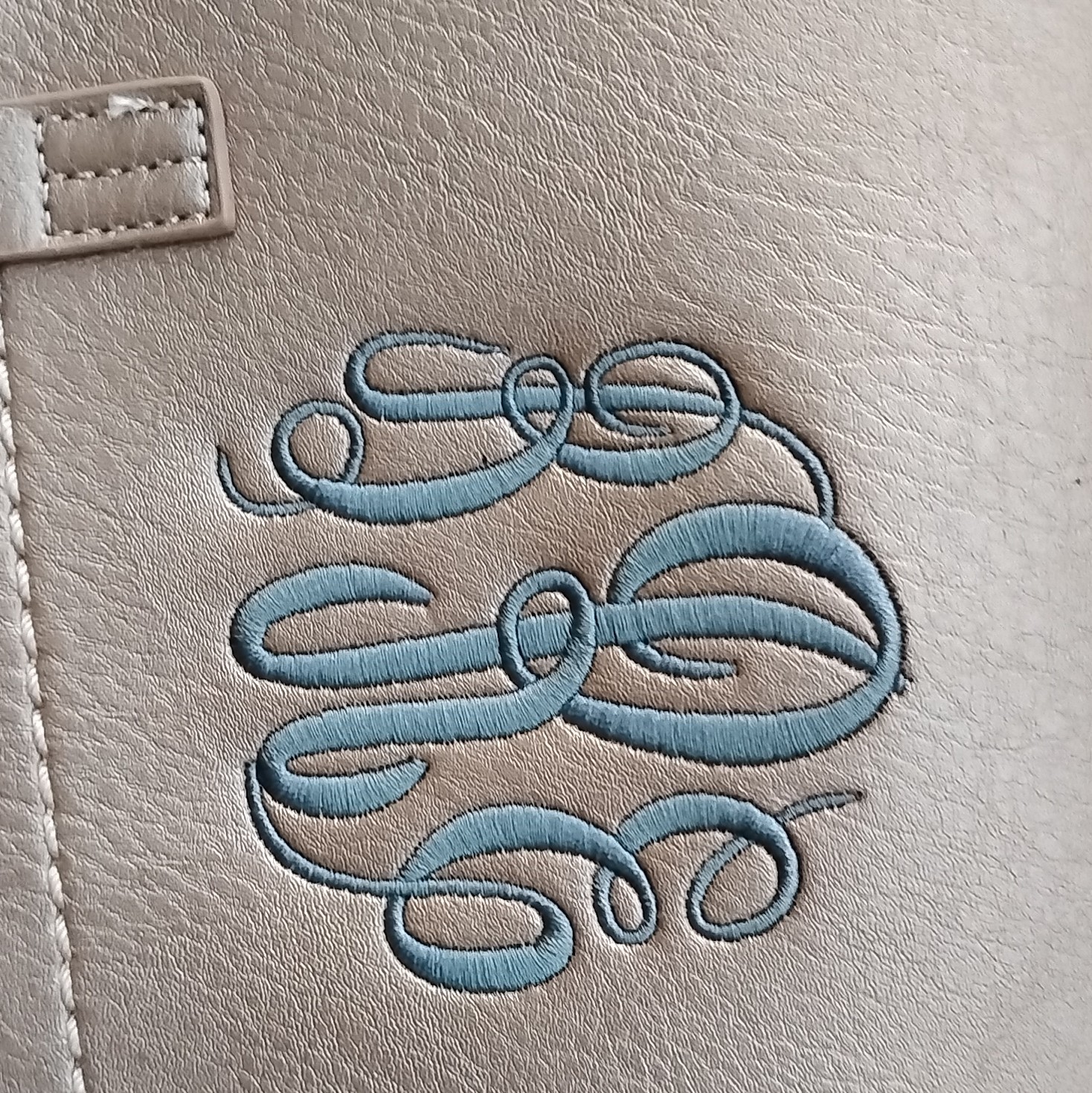 Marley Lilly Tan Crossbody Messenger Bag Monogram Hot Stamped Initials
