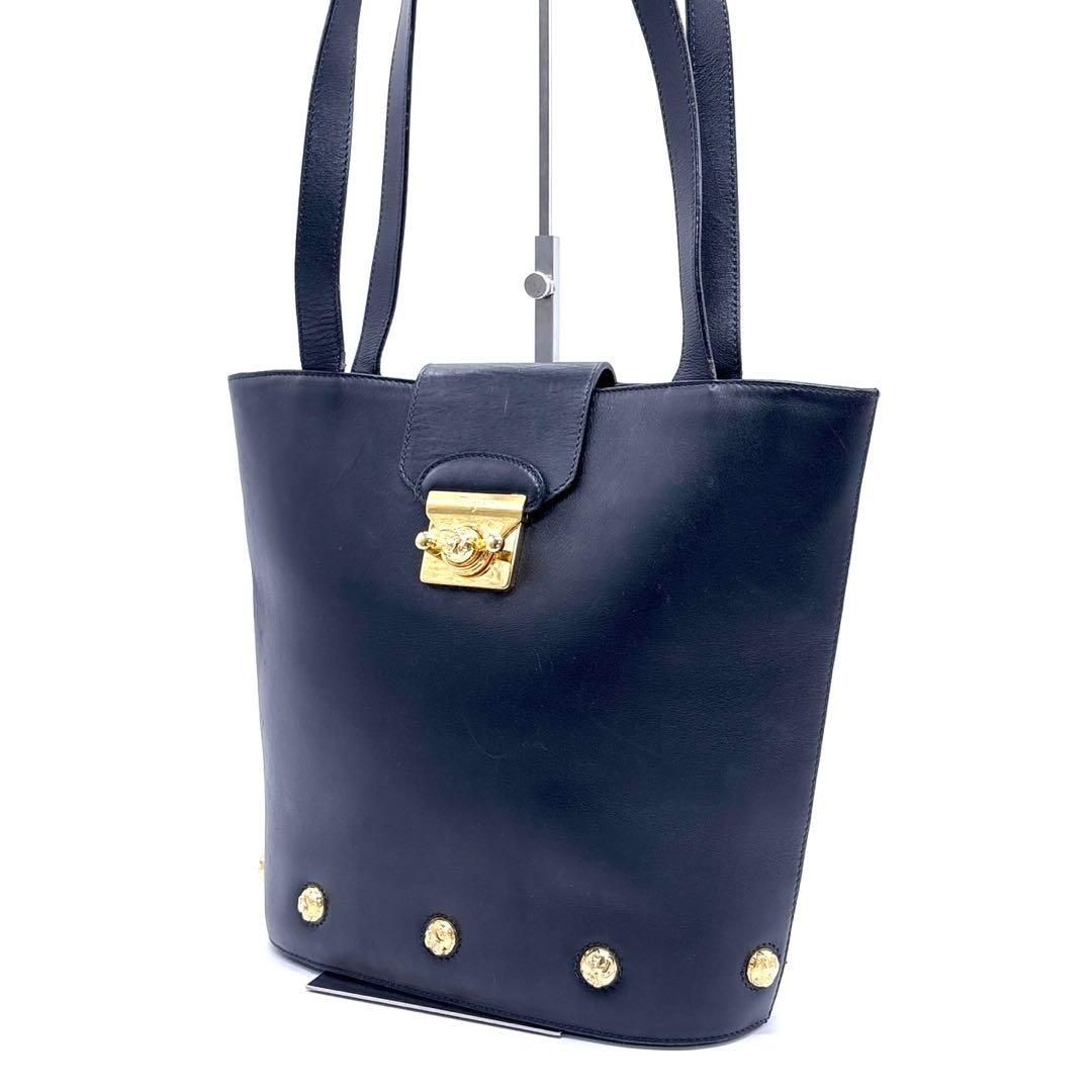 FERRAGAMO Tote Bag: Leather Black W32H25D10cm w/o accessories;
