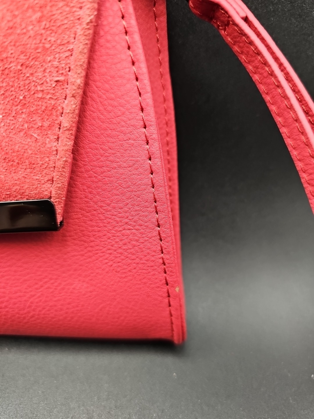 Red Clutch Crossbody Flap Magnet Open Clutch Strap Retro Style Pocketbook WHBM