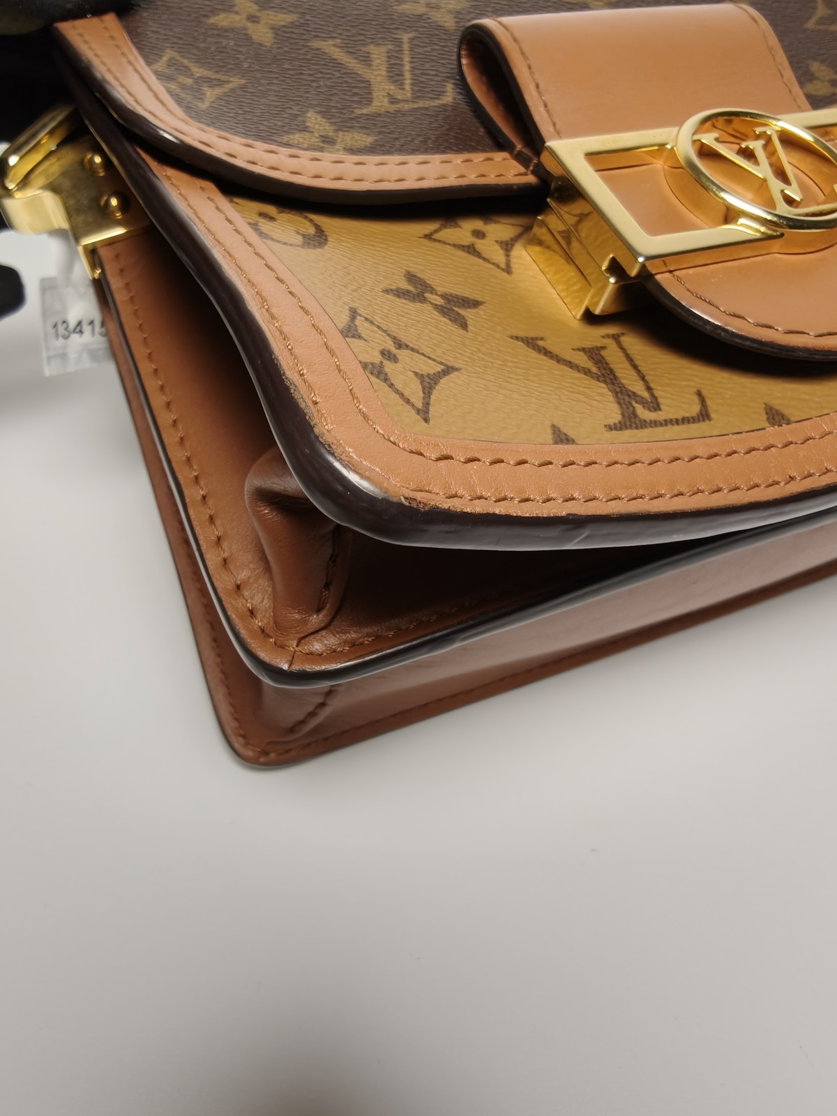 Louis Vuitton Dauphine Small Monogram Reverse Canvas Flap Bag Gold HW
