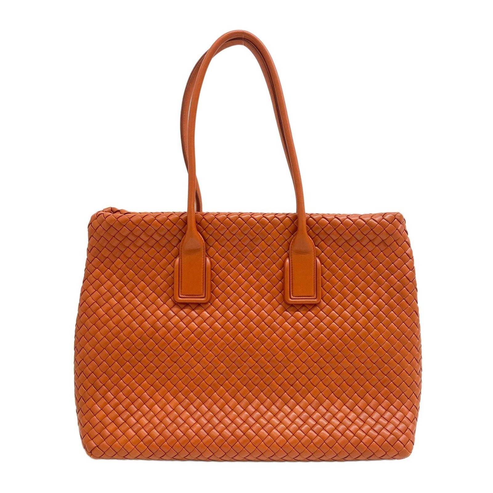 BOTTEGA VENETA Cabat Intrecciato Burnt Orange Leather Tote Shoulder Bag
