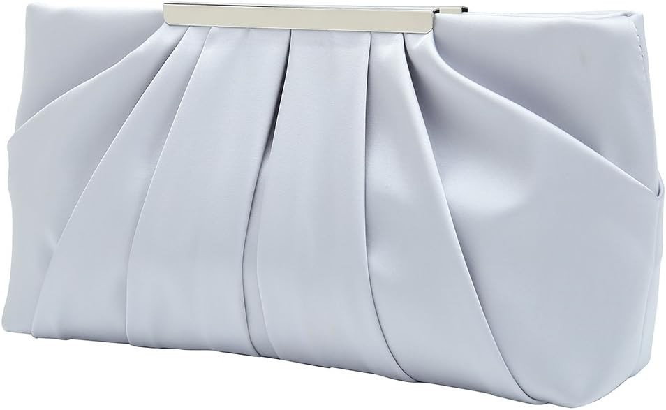 CHARMING TAILOR Pleated Satin Evening Clutch Elegant Formal Bag #R047