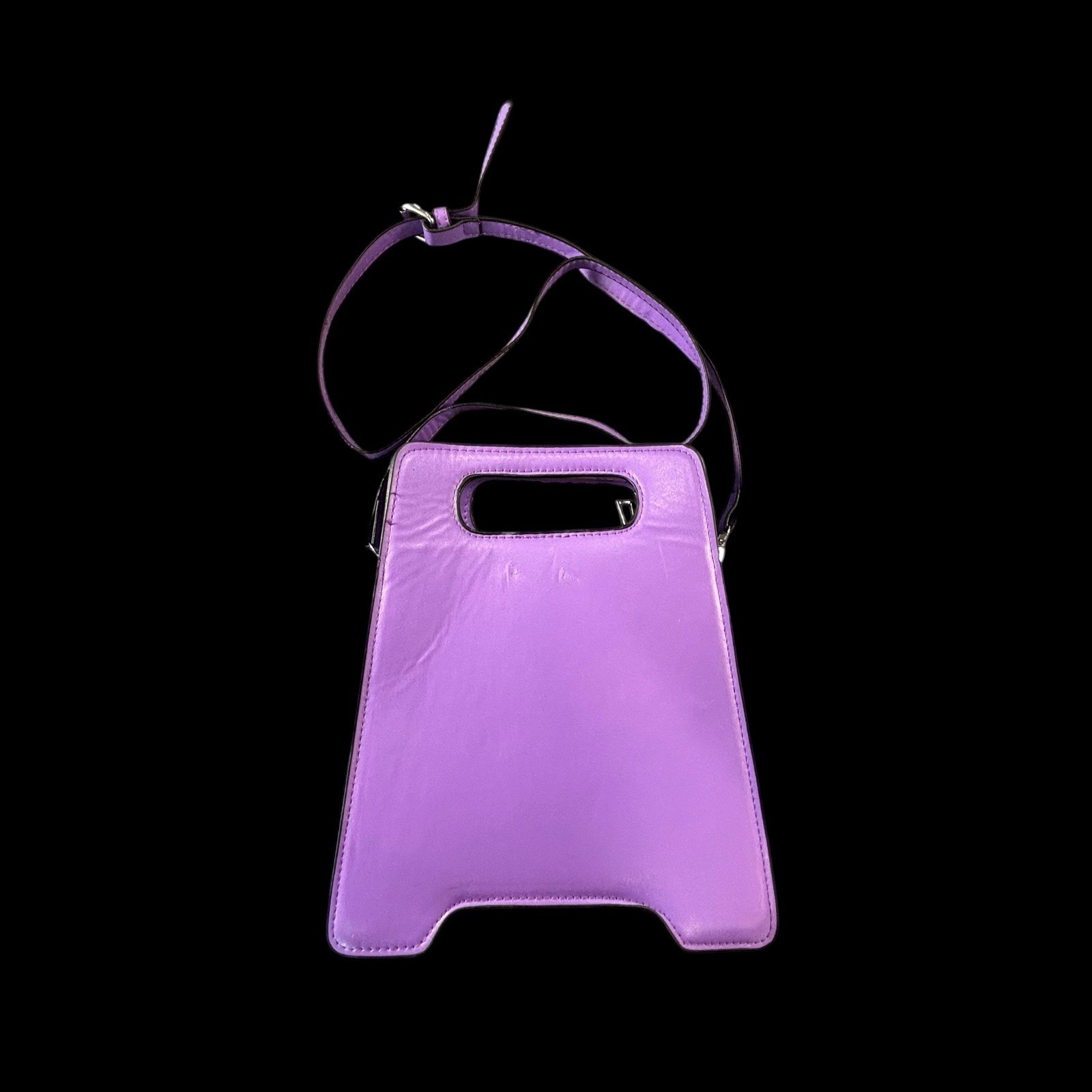 Catwalk Purple Graphic Print Shoulder Bag Zip Closure Detachable Strap Funny