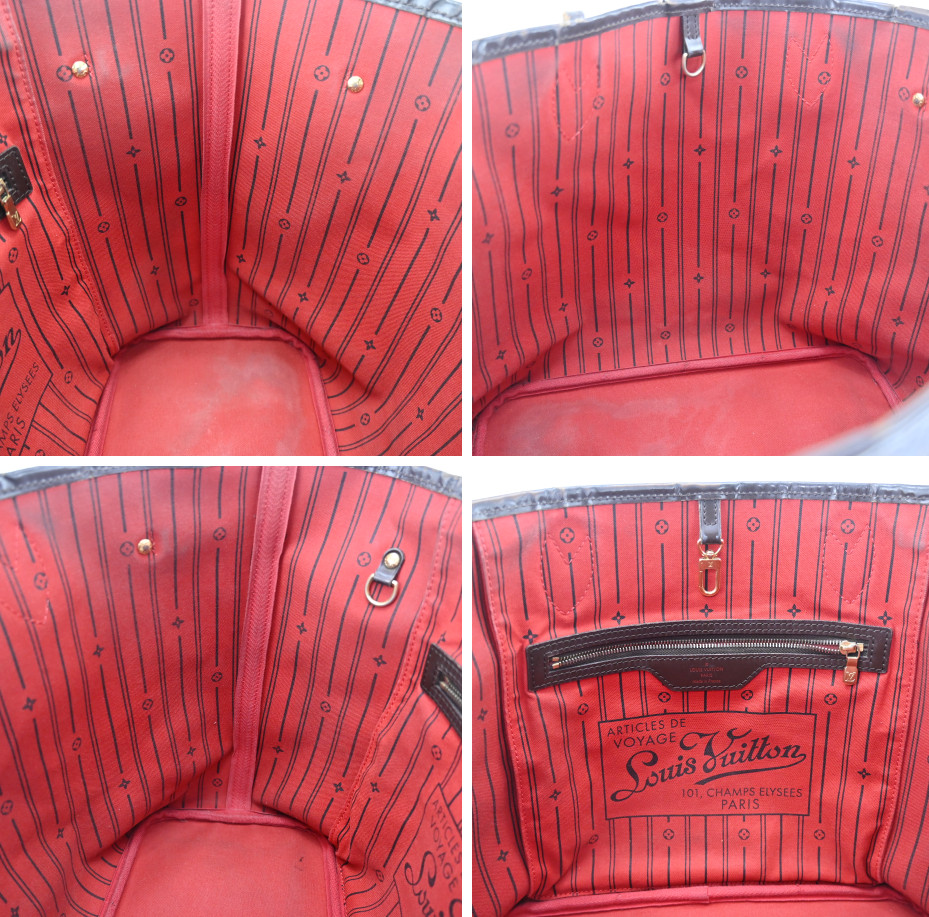 Louis Vuitton Neverfull MM Shoulder Bag Damier Ebene Tote Bag N51105 N2708YG801