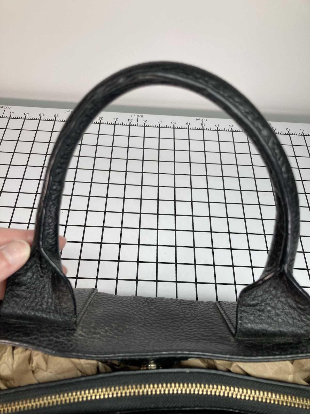 KATE SPADE Black Pebble Leather Bag Satchel Shoulder Strap Missing 14”
