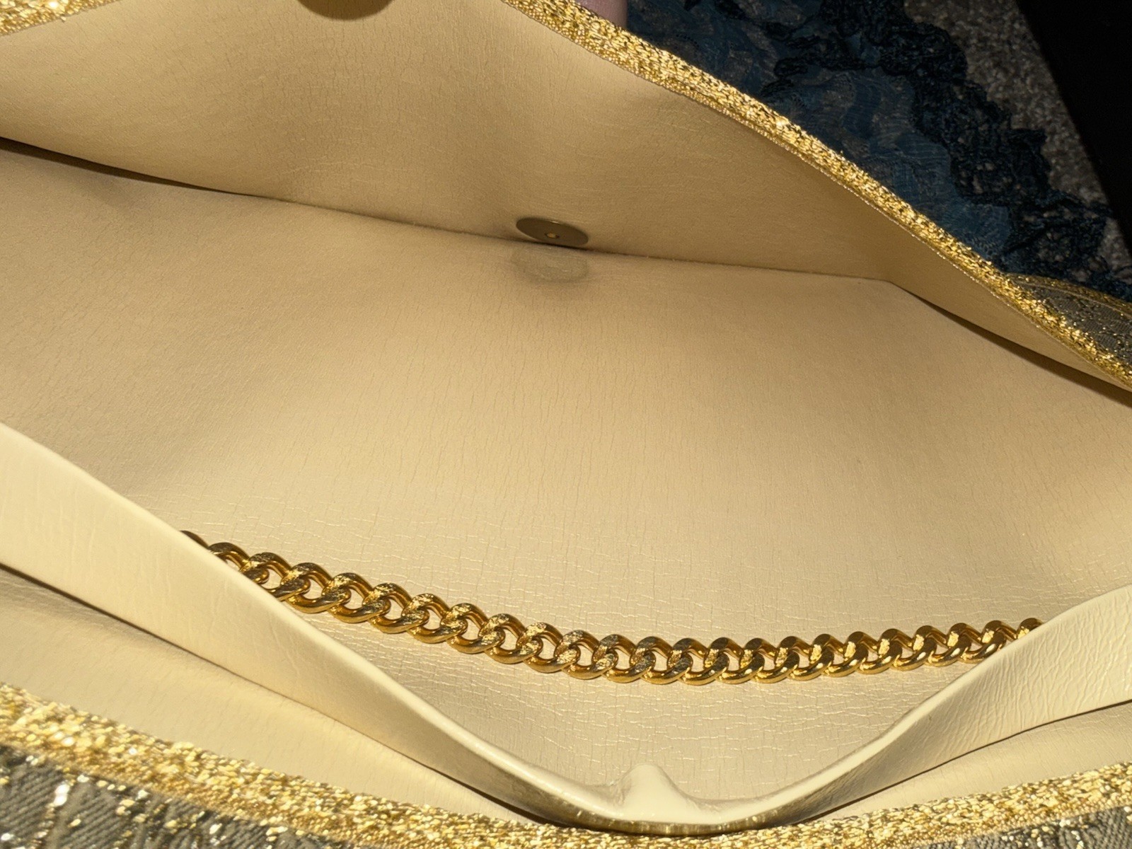 Vintage Christian Dior Metallic Gold Clutch Made in France 1960’s-80’s