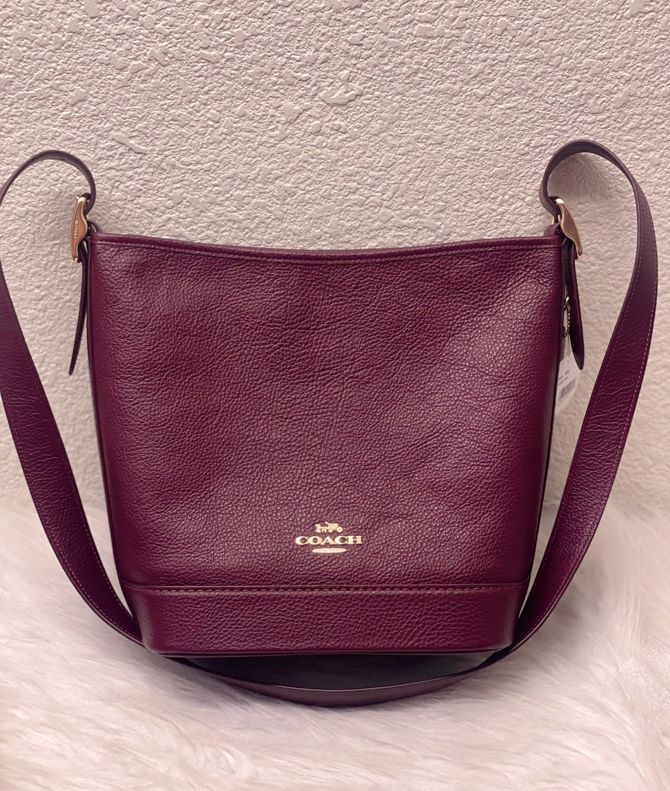 NWT Coach Leather Jude Duffle Bag CBH18 in Dark wine