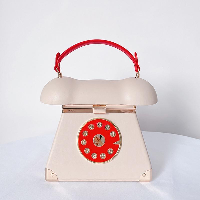 Women Telephone Shape Clutch Bag Chic Novelty Evening Party Handbag