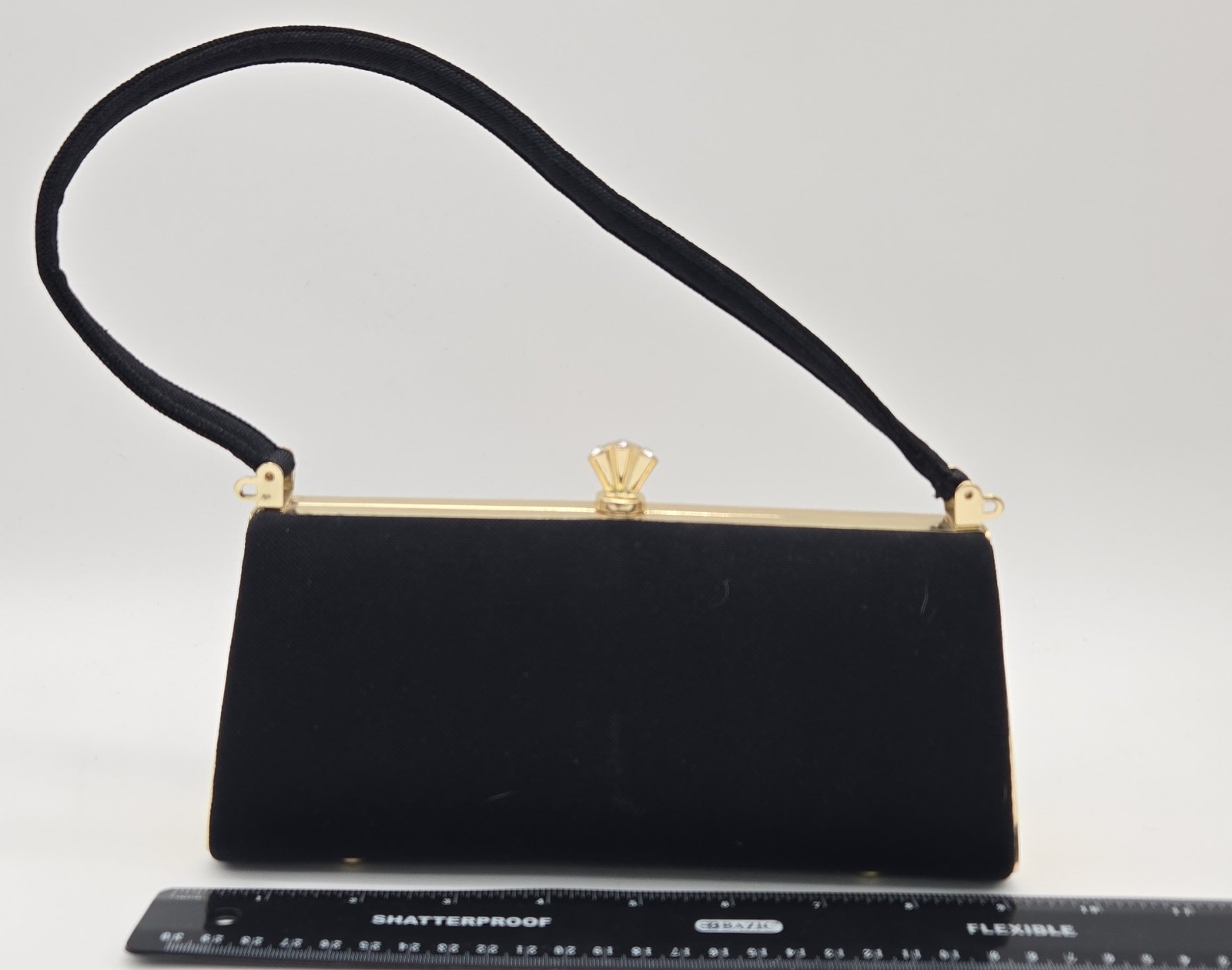 Debbie Brooks Signed Peacock Leopard Gold And Black Rhinestone Hand Bag