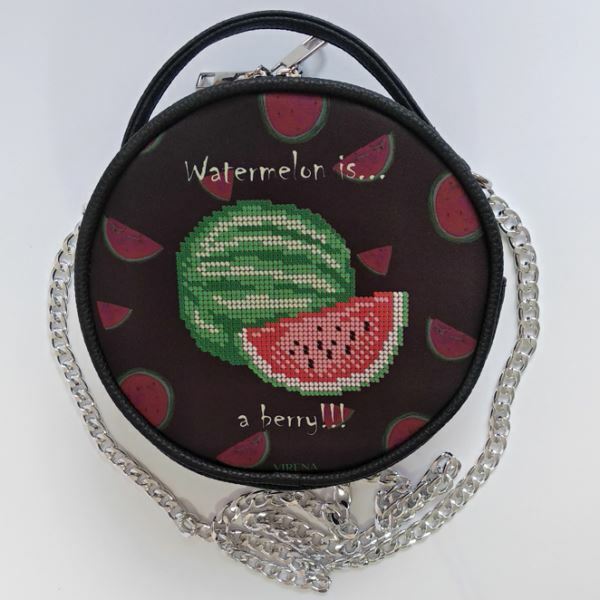 Round Eco leather bag without handle for embroidered decorative element VBG_201
