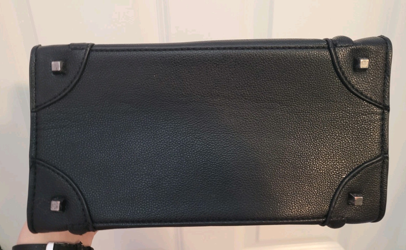 Celine Luggage Suede Interior Tote | Micro Bag Black Leather