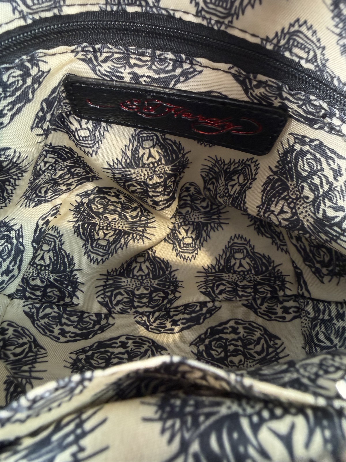 Ed Hardy Leopard Print Shoulder Bag with Charm