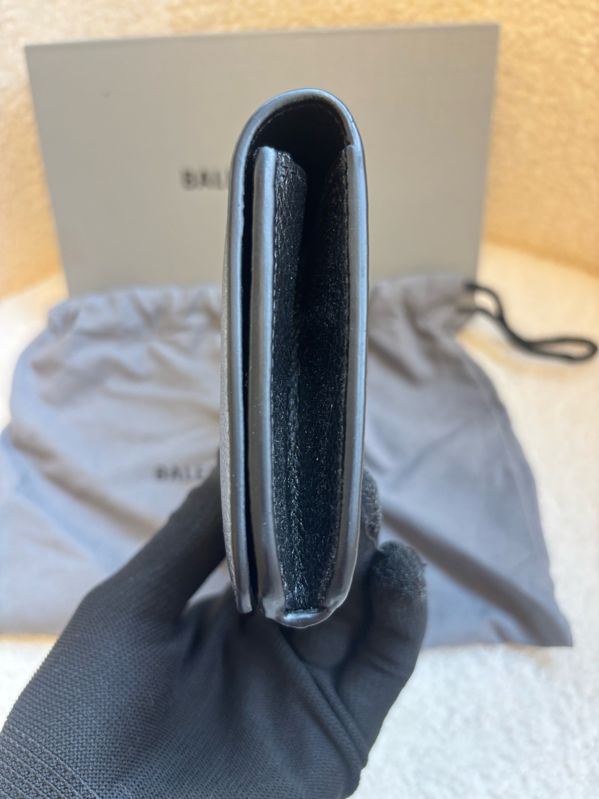 Balenciaga Classic Normal Black Grained Calfskin Large Long Wallet Duty Paid