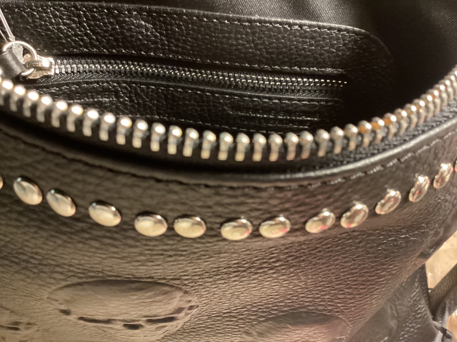 Brand new 2026 IO PELLE STUDDED SKULL BAG!!! Biker, Halloween, Harley Davidson