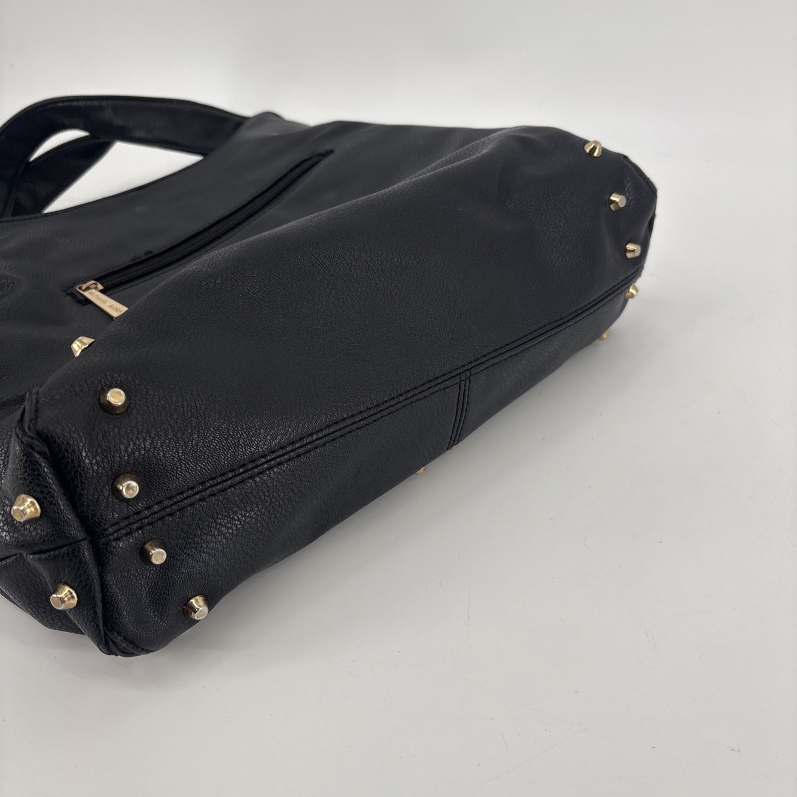Michael Kors Uptown Astor Black Leather Studded Large Hobo Shoulder Bag Purse