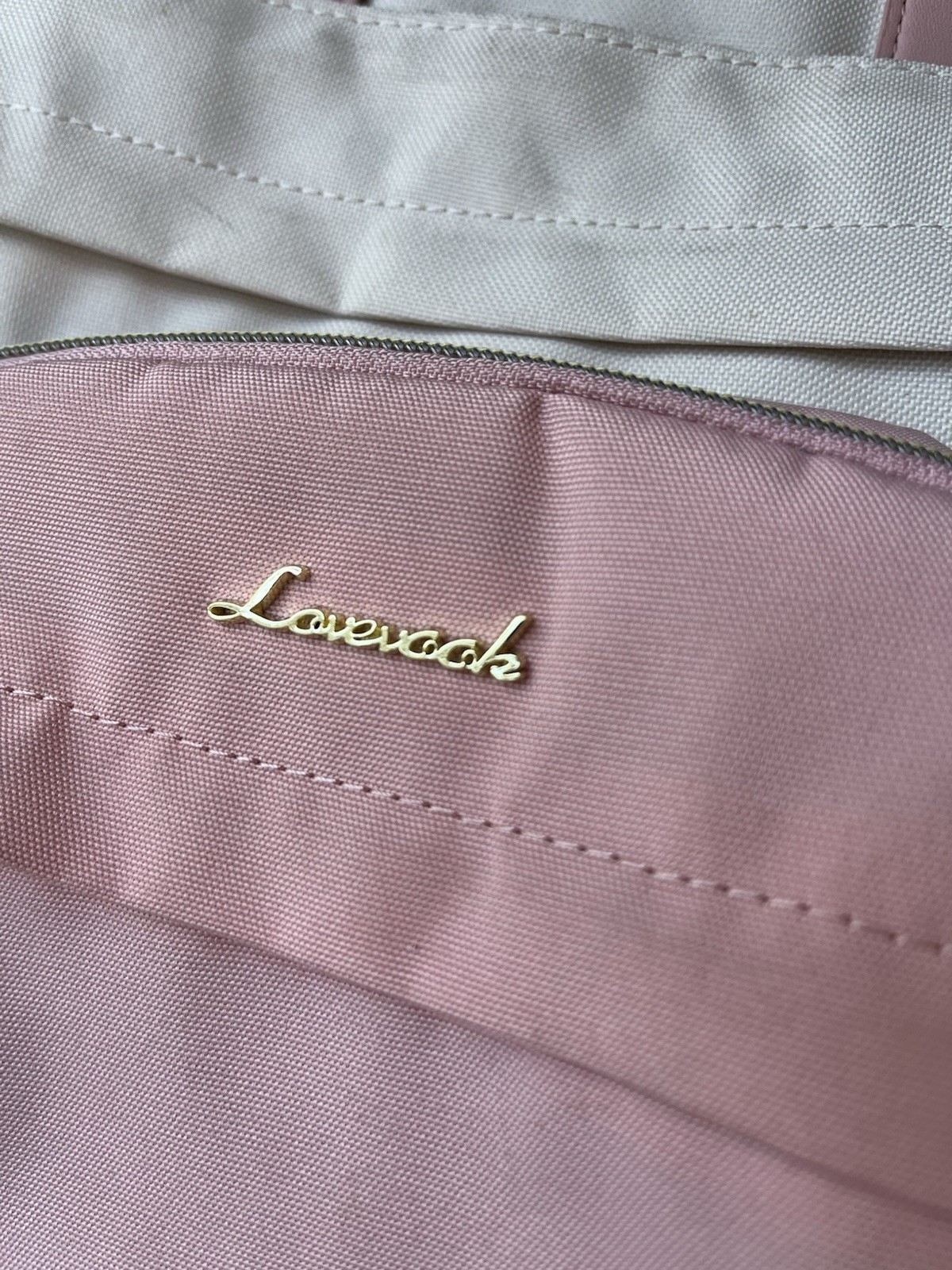 LOVEVOOK Pink Cream Laptop Backpack USB Port Travel Work School Diaper Bag