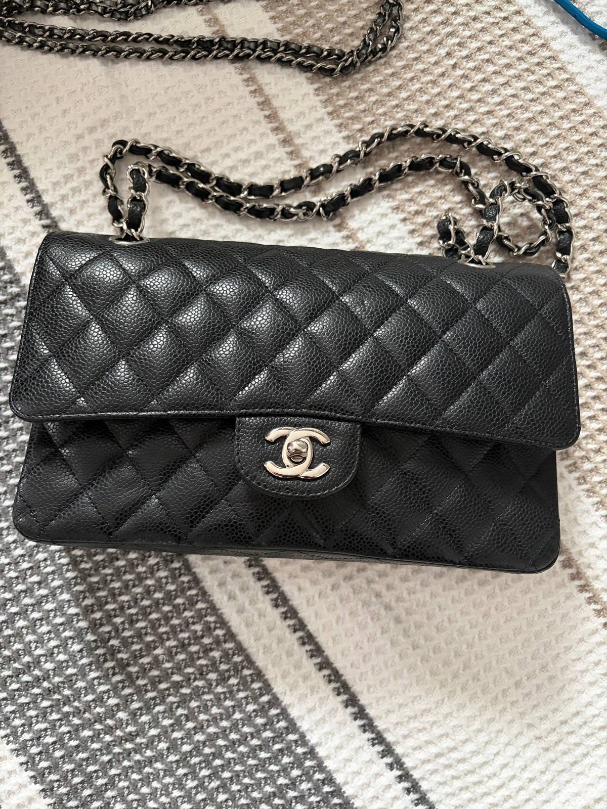 Chanel Timeless Medium Classic Caviar Double Flap | Black | Authenticated