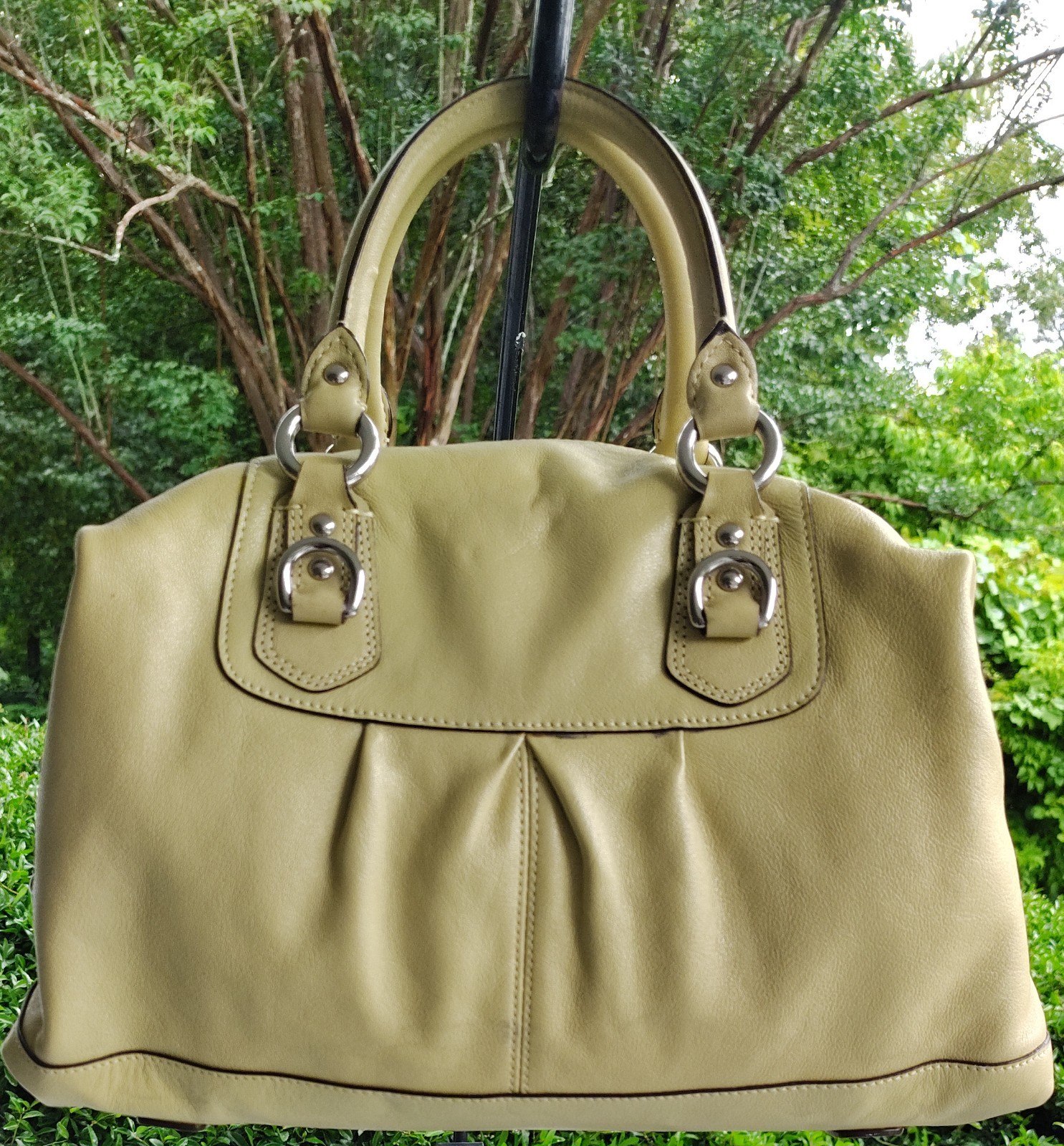Coach LARGE F15447 Ashley Celery Green Leather Tote/Shoulder Bag